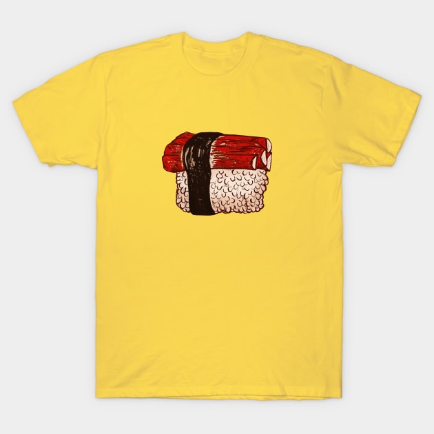 Crab Sushi T-Shirt by minniemorrisart